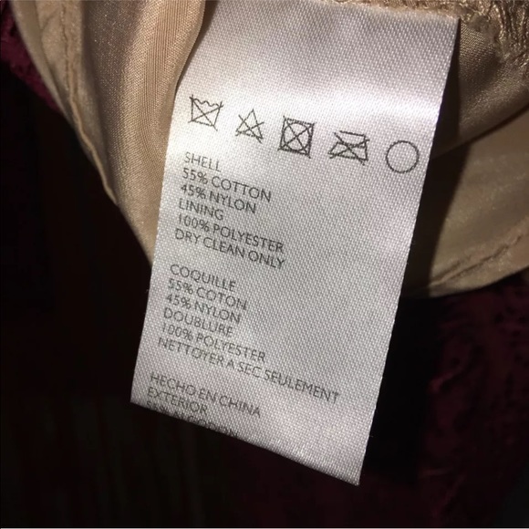 Anthropologie Wine Red Lace Peplum Top - Picture 6 of 7